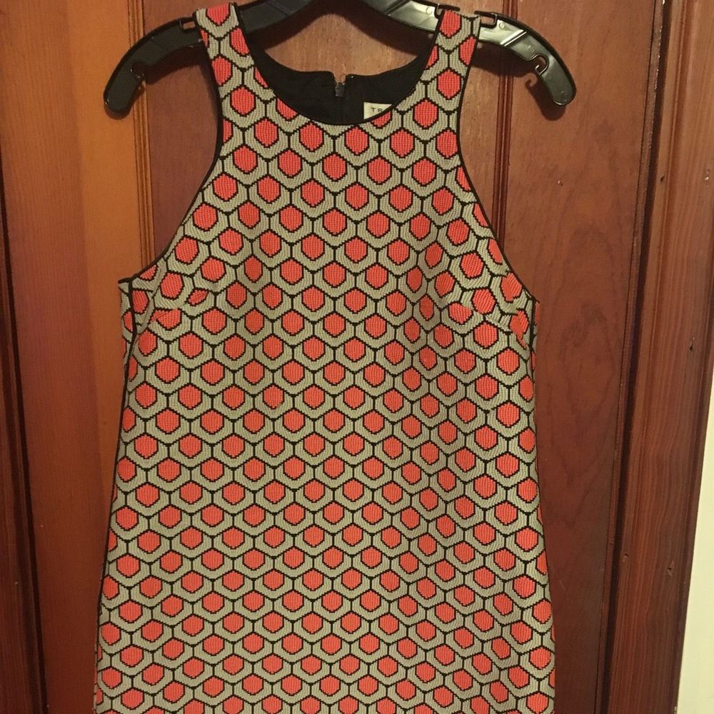 Trina Turk Pink and White Geometric Shift Dress